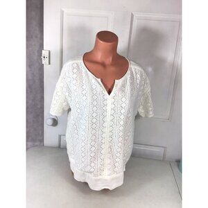 Kaffe Embroidered Blouse Cotton Womens Large